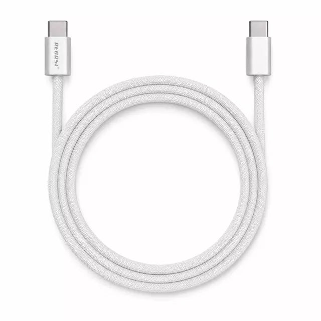 Cable USB-C a USB-C RECRSI ORG-IP15 240W de 2 Metros – Blanco