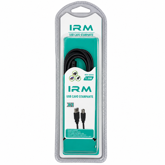 Cable para Impresora IRM USB-A a USB-B de 1,5 m