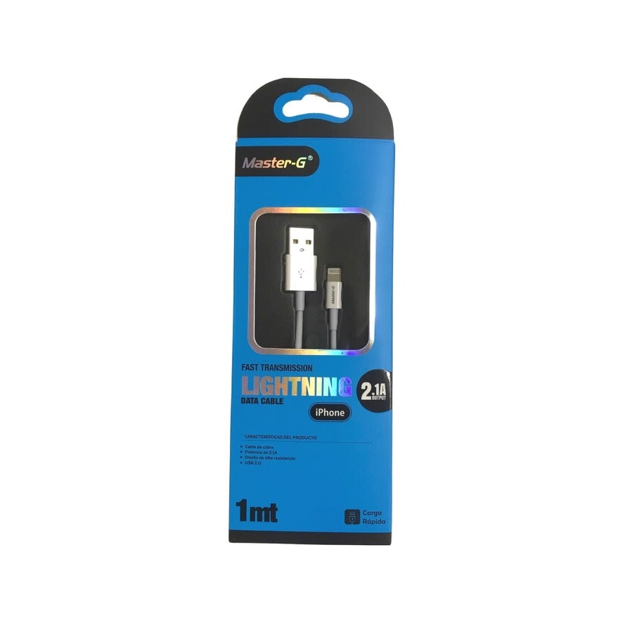 Cable datos MasterG 2.1 A USB a Lightning