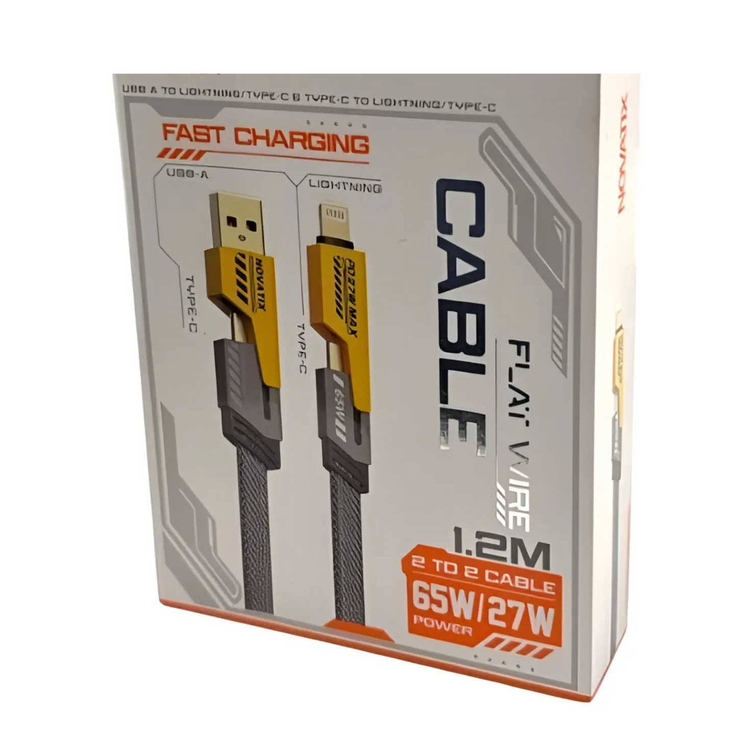 Cable Datos Ronpin 4 en 1 65W 27W Carga Rapida
