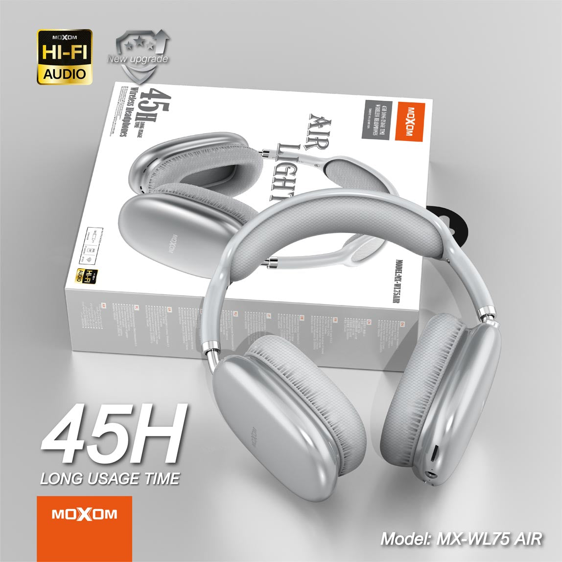 Audífonos Moxom WL75AIR Bluetooth 45 hrs.