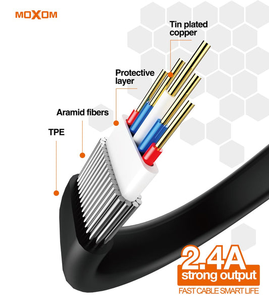 Cable Datos MOXOM MX-CB04 2.4 A USB a Lightning