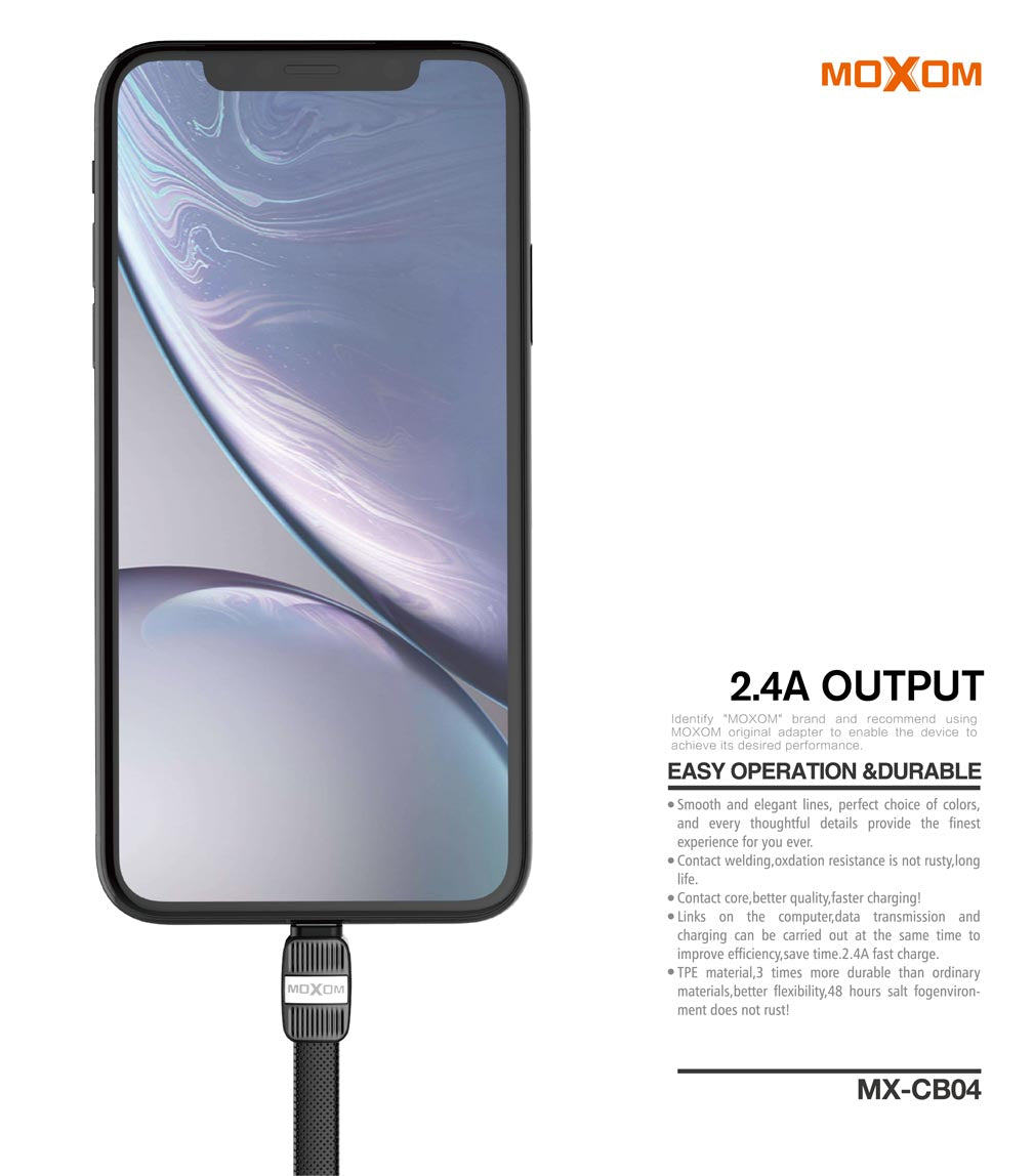 Cable Datos MOXOM MX-CB04 2.4 A USB a Lightning