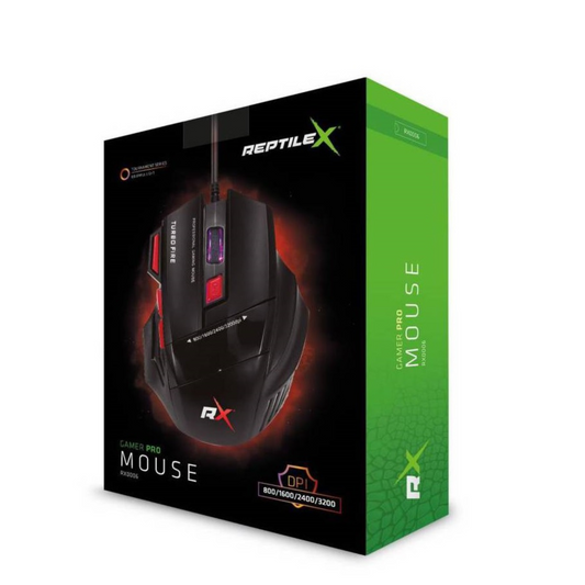Mouse Gamer Reptilex Rx0006 7 Botones 3200 DPI + Turbo Fire