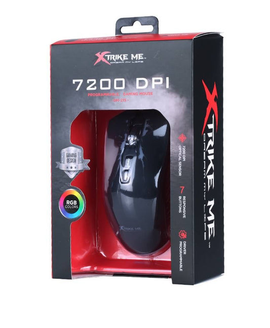 Mouse Gamer Xtrike Me Gm-215 7200 Dpi 7 Botones RGB