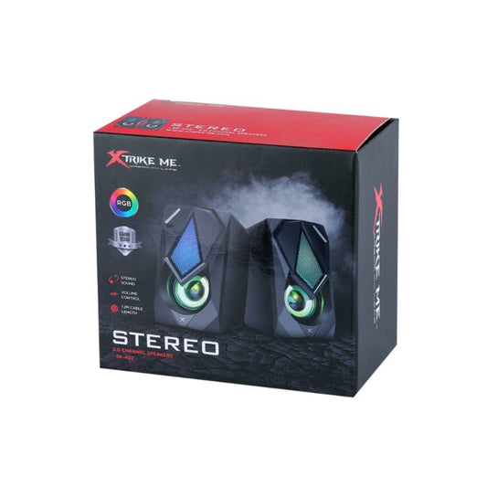 Parlantes PC Xtrike Me SK-402 Estéreo 2.0 6W RGB USB/AUX