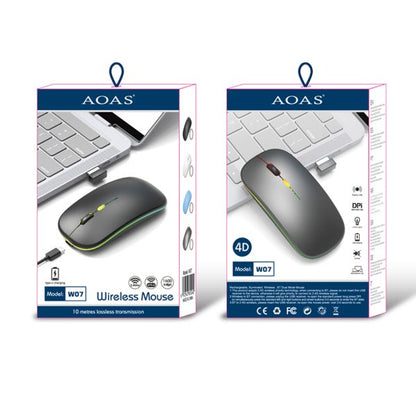 Mouse recargable AOAS W07 USB y BLUETOOTH