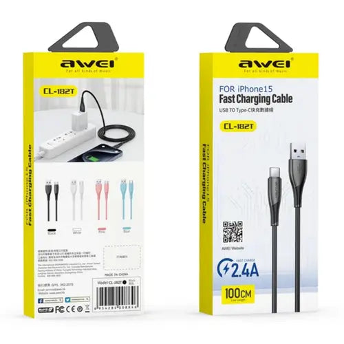 Cable AWEI CL-182T USB-A a USB-C 2.4A – 1 Metro