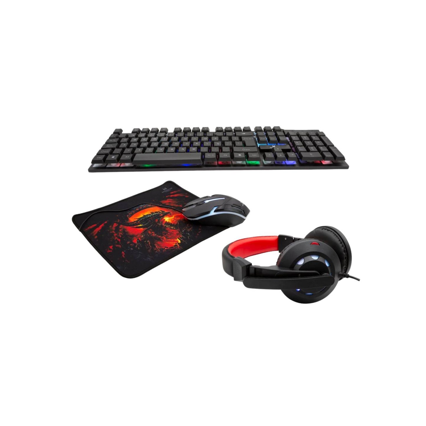 Kit 4 En 1  Monster Rgb Insertion K4125 Teclado Y Mouse
