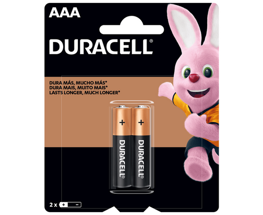 Pilas Alcalinas Duracell AAA Pack 2 Unidades 1.5V
