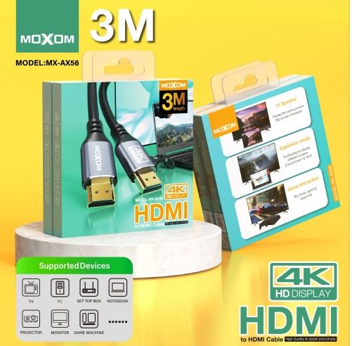 Cable HDMI 4K Moxom AX56 3 metros