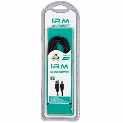 Cable para Impresora IRM USB-A a USB-B de 1,5 m