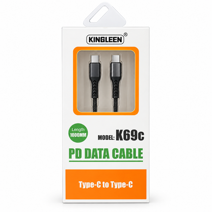 Cable USB-C a USB-C KINGLEEN K69C 60W de 1 metro