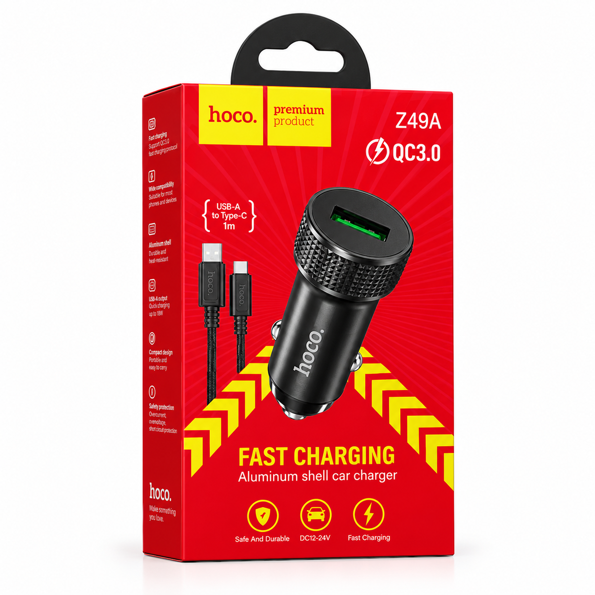 Cargador de auto USB 18W QC3.0 Hoco Z62
