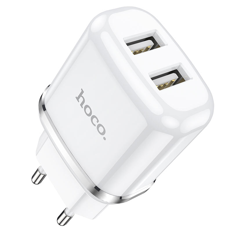 Cargador Hoco N4 2.4A Doble USB con Cable Lightning vista 3