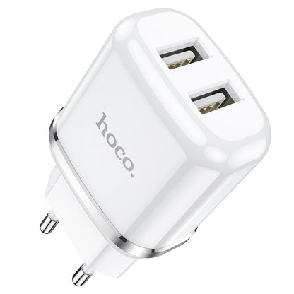 Cargador Hoco N4 2.4A Doble USB con Cable Lightning vista 3