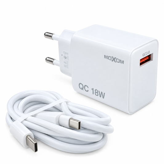 Cargador Moxom HC132 18W Carga Rápida con Cable Tipo C vista 2