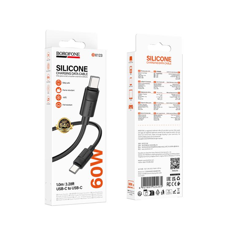 Cable USB-C a USB-C Borofone BX123 60W de Silicona – 1 Metro