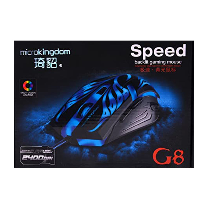 Mouse Gamer Microkingdom G8 2400DPi  6 Botones RGB