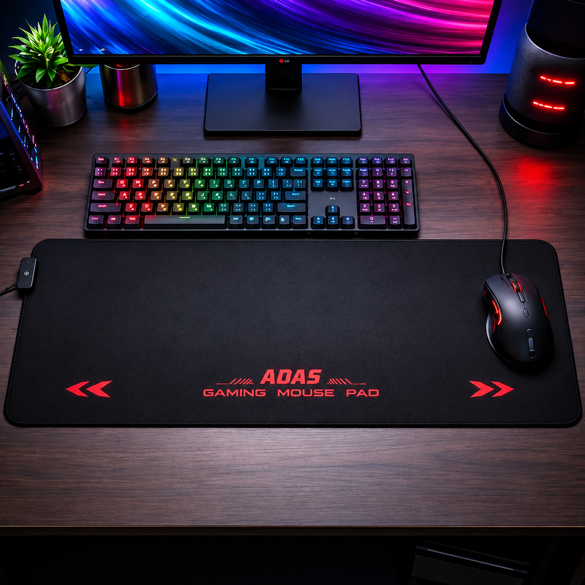 Mouse pad gamer XL RGB S4000 de 80 × 30 cm