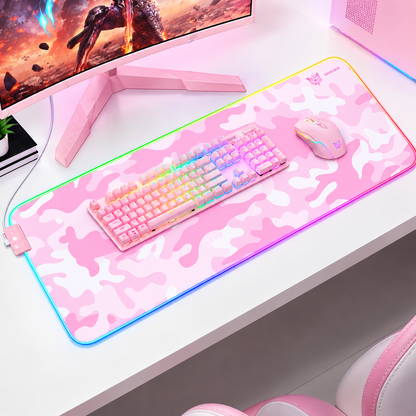 Mouse pad gamer Onikuma MP005 RGB rosado de 80 × 30 cm