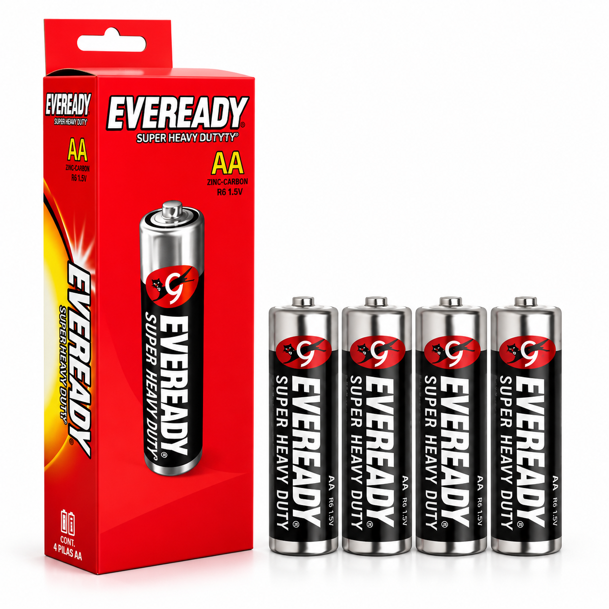 Pack 4 Pilas Eveready AA Super Heavy Duty | 1.5V