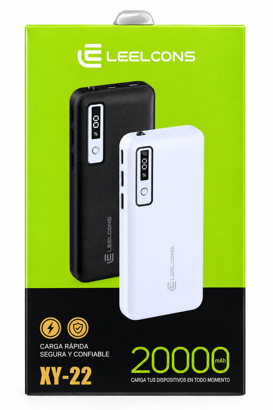 Power Bank Leelcons XY-22 20.000 mAh con Pantalla LED
