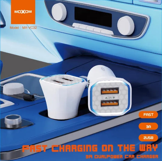 Cargador de Automóvil moxom VC32  3A