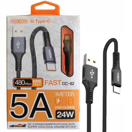 Cable dato Moxom CC-82 24W 5A USB a Tipo C Carga Rápida