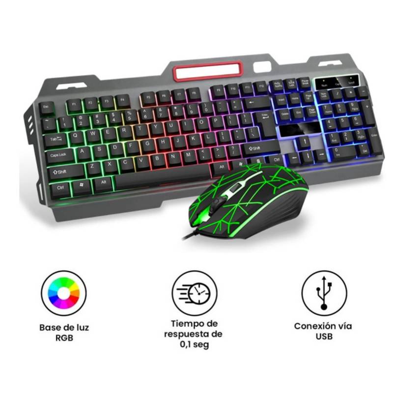 Kit Gamer Profesional 198 Teclado + Mouse  RGB