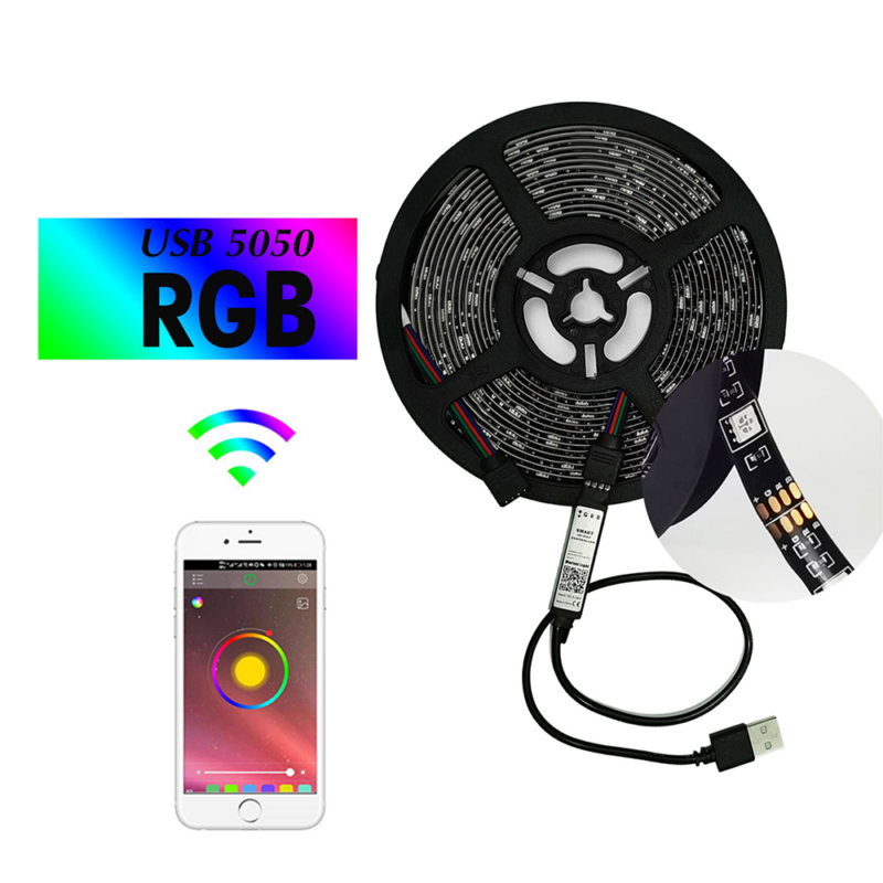 Cinta LED USB 5 Metros – Iluminación decorativa para escritorio y hogar
