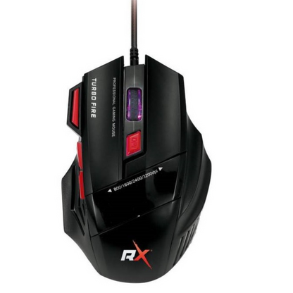 Mouse Gamer Reptilex Rx0006 7 Botones 3200 DPI + Turbo Fire