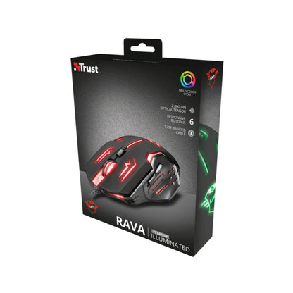 Mouse Gamer Trust GXT-108 2000 DPI 6 Botones RAVA RGB
